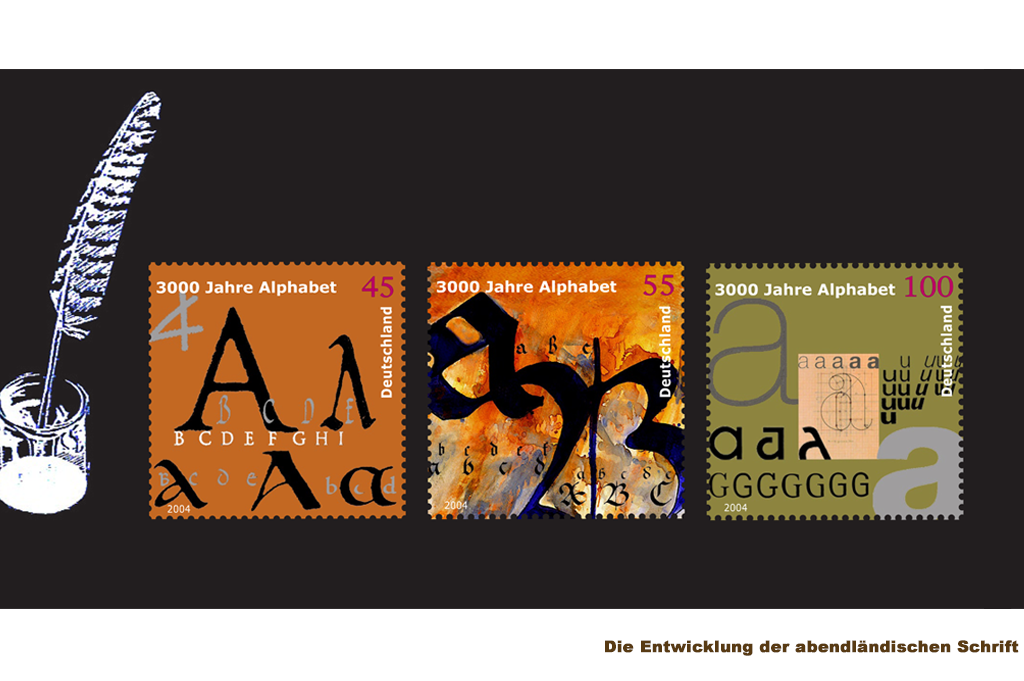 Die Entwicklung der Schrift ° Briefmarkensammlung